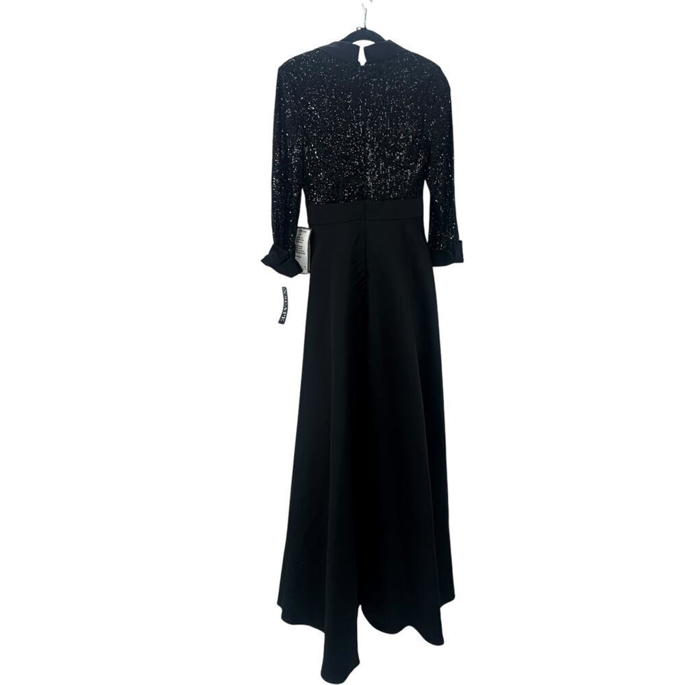 Xscape Women's Evening Sequin Long Sleeve Tux Ballgown Black Size 6 NWT - Picture 10 of 12